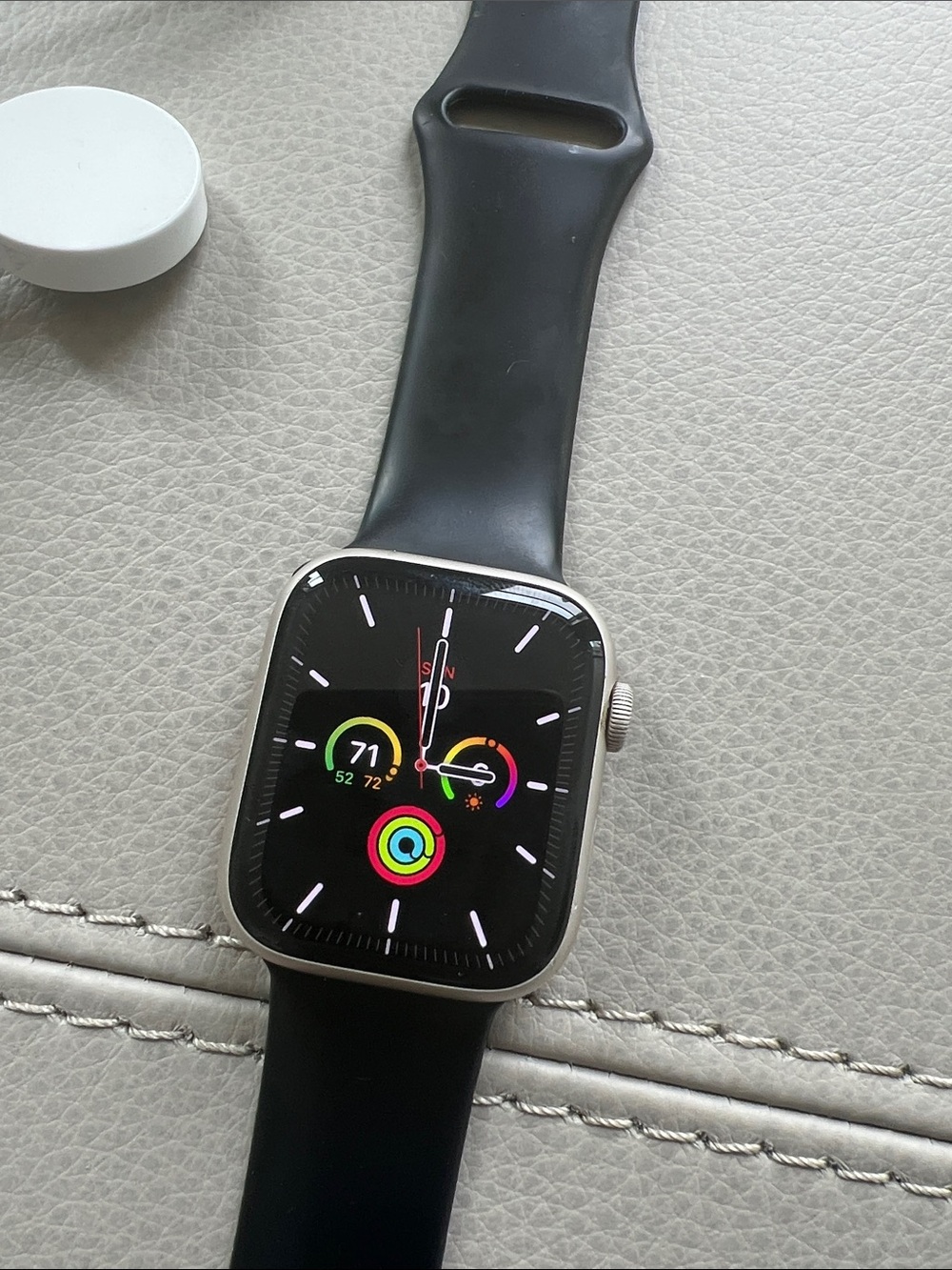 Apple Watch Series 7 Smartwatch with Black Silicone Band and Magnetic Charger - Picture 3 of 8